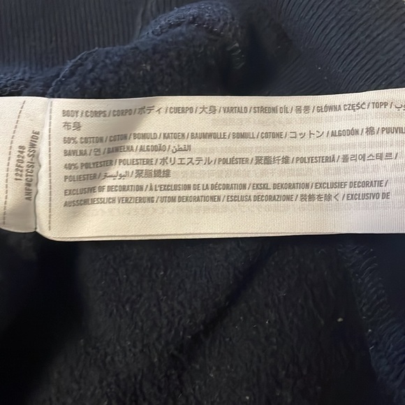 Abercrombie Soft AF Fleece crew neck sweater cotton blend medium navy blue - Picture 4 of 5